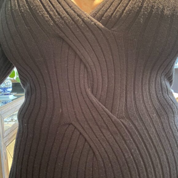 DKNY Black Ribbed Knit Midi Dress – Size S - Picture 4 of 6